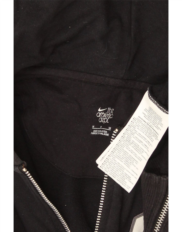 Felpa con cappuccio e zip grafica Nike da uomo in cotone nero medio