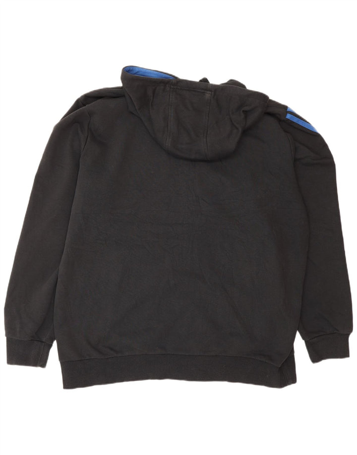 Maglione con cappuccio e zip ADIDAS da uomo XL in cotone nero