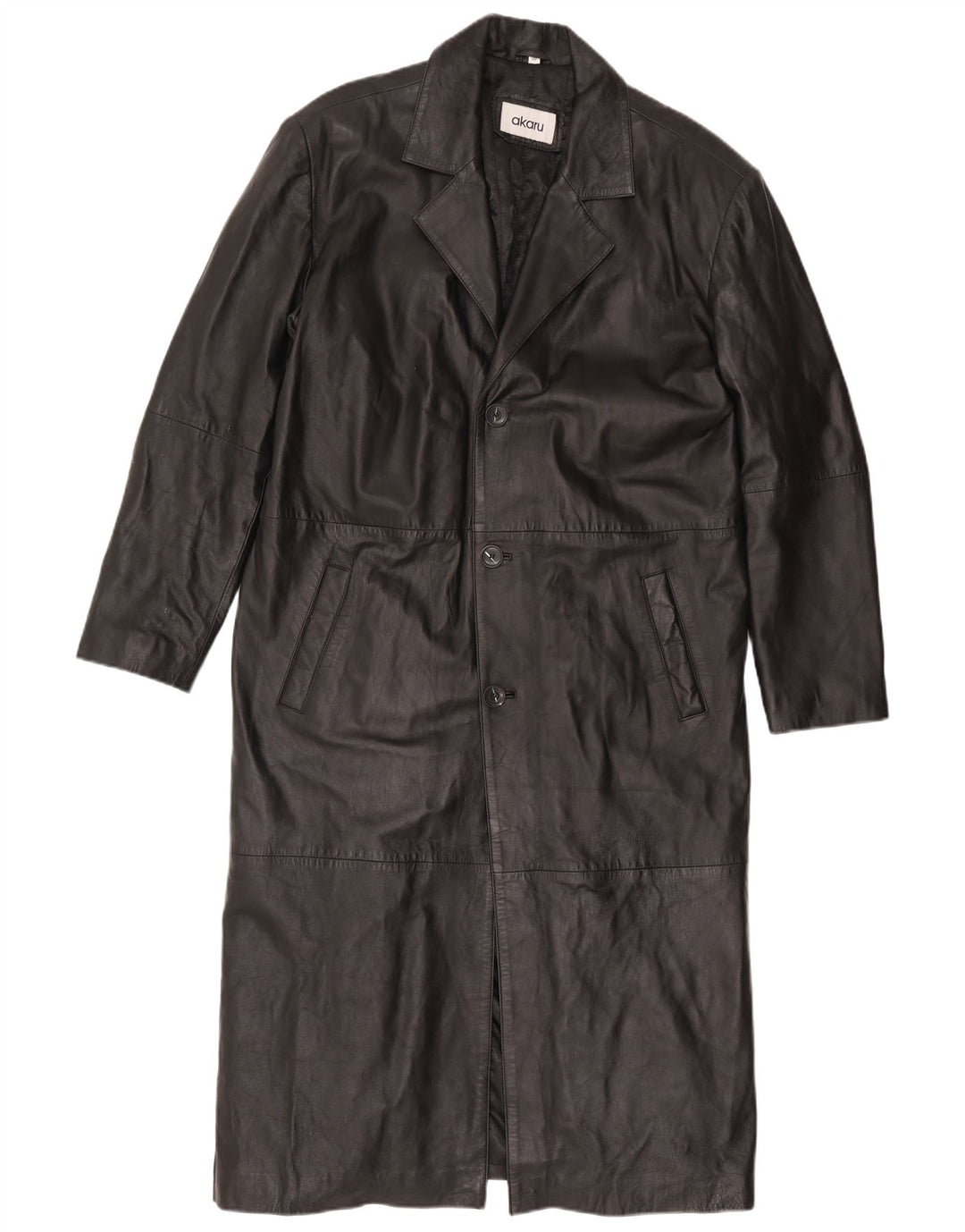 Cappotto in pelle da uomo EU 50 grande pelle nera