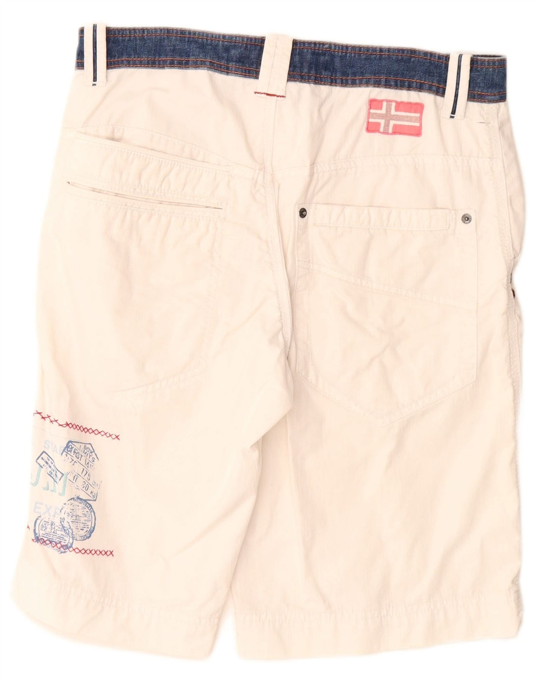 Pantaloncini cargo con grafica da uomo Napapijri IT 46 Small W30 Bianco