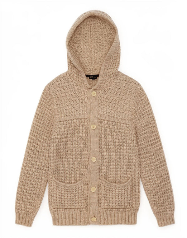 Maglione cardigan con cappuccio da uomo Rifle XL Beige acrilico