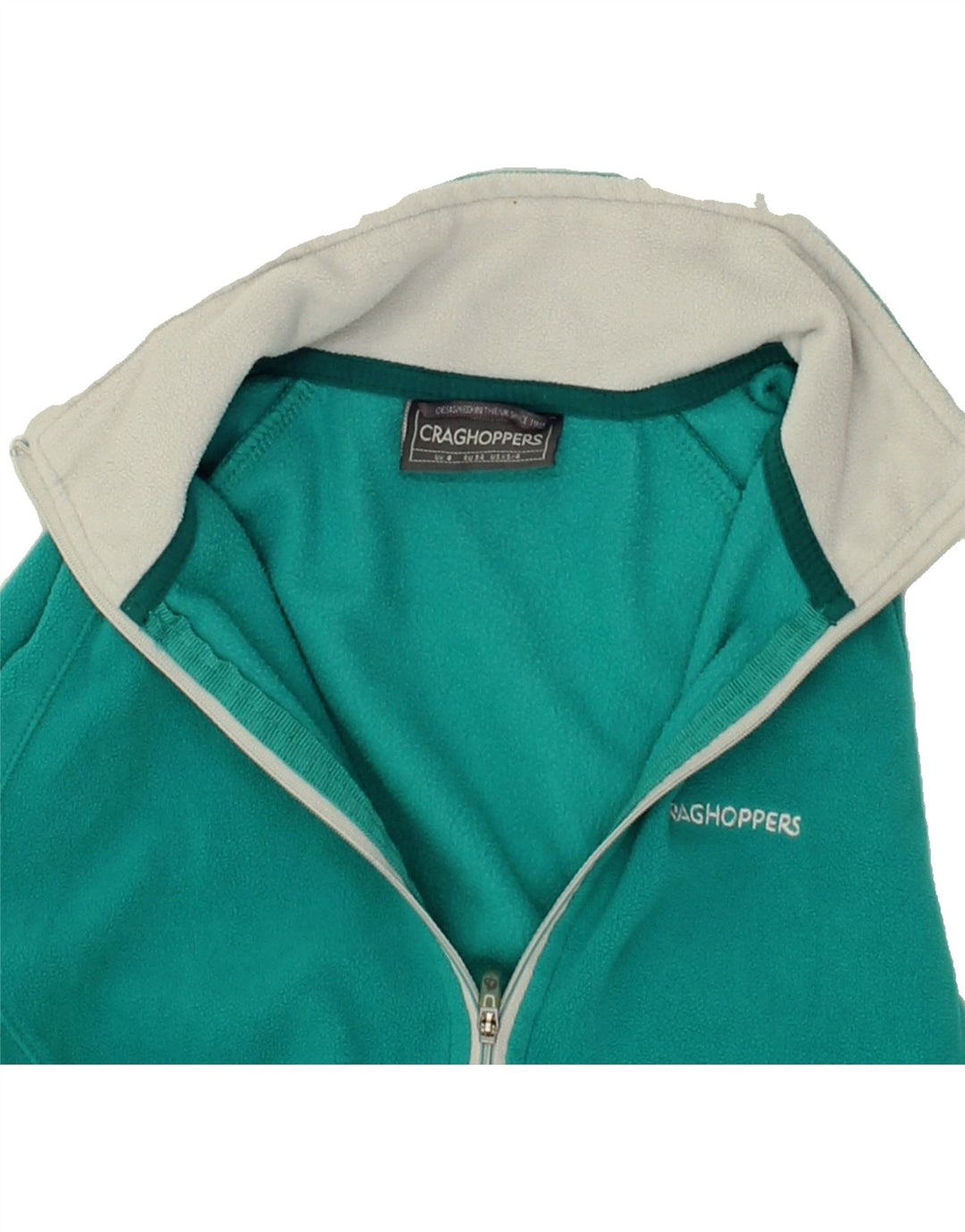 CRAGHOPPERS Womens Zip Neck Fleece Jumper UK 8 Small Green Polyester | Vintage CRAGHOPPERS | Thrift | Second-Hand CRAGHOPPERS | Used Clothing | Messina Hembry 