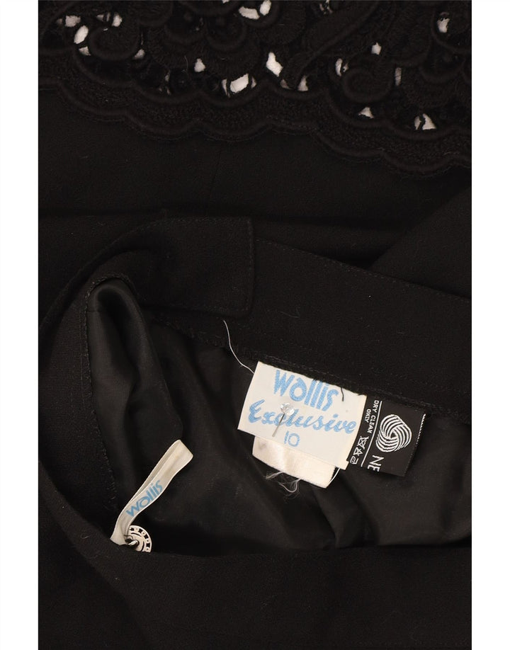 WALLIS Womens Pencil Skirt UK 10 Small W26 Black New Wool Vintage Wallis and Second-Hand Wallis from Messina Hembry 