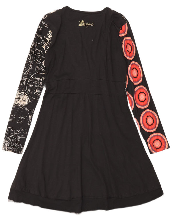 Desigual Abito impero grafico da donna con motivo astratto XL Nero moderno