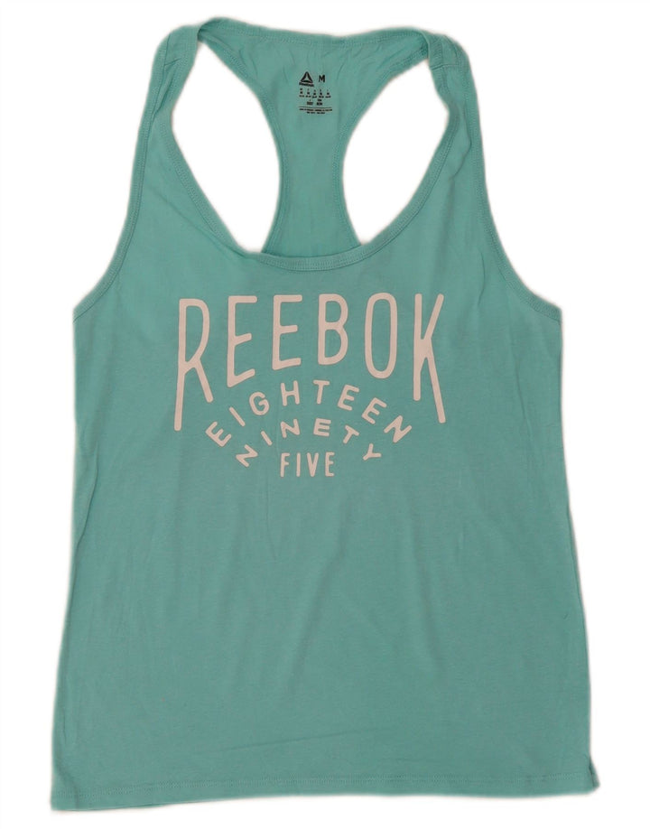 Canottiera grafica da donna Reebok UK 12/14 Medium Turchese