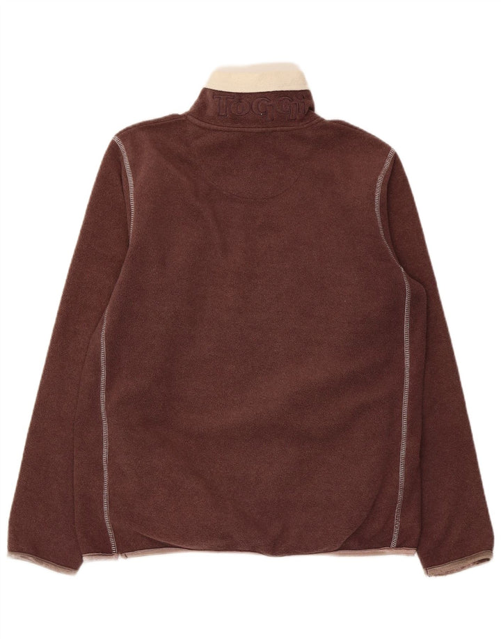 TOGGI Womens Zip Neck Fleece Jumper UK 12 Medium Brown Polyester