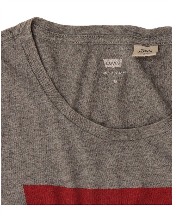 T-shirt grafica da donna Levi's Top UK 14 Grigio medio chiazzato