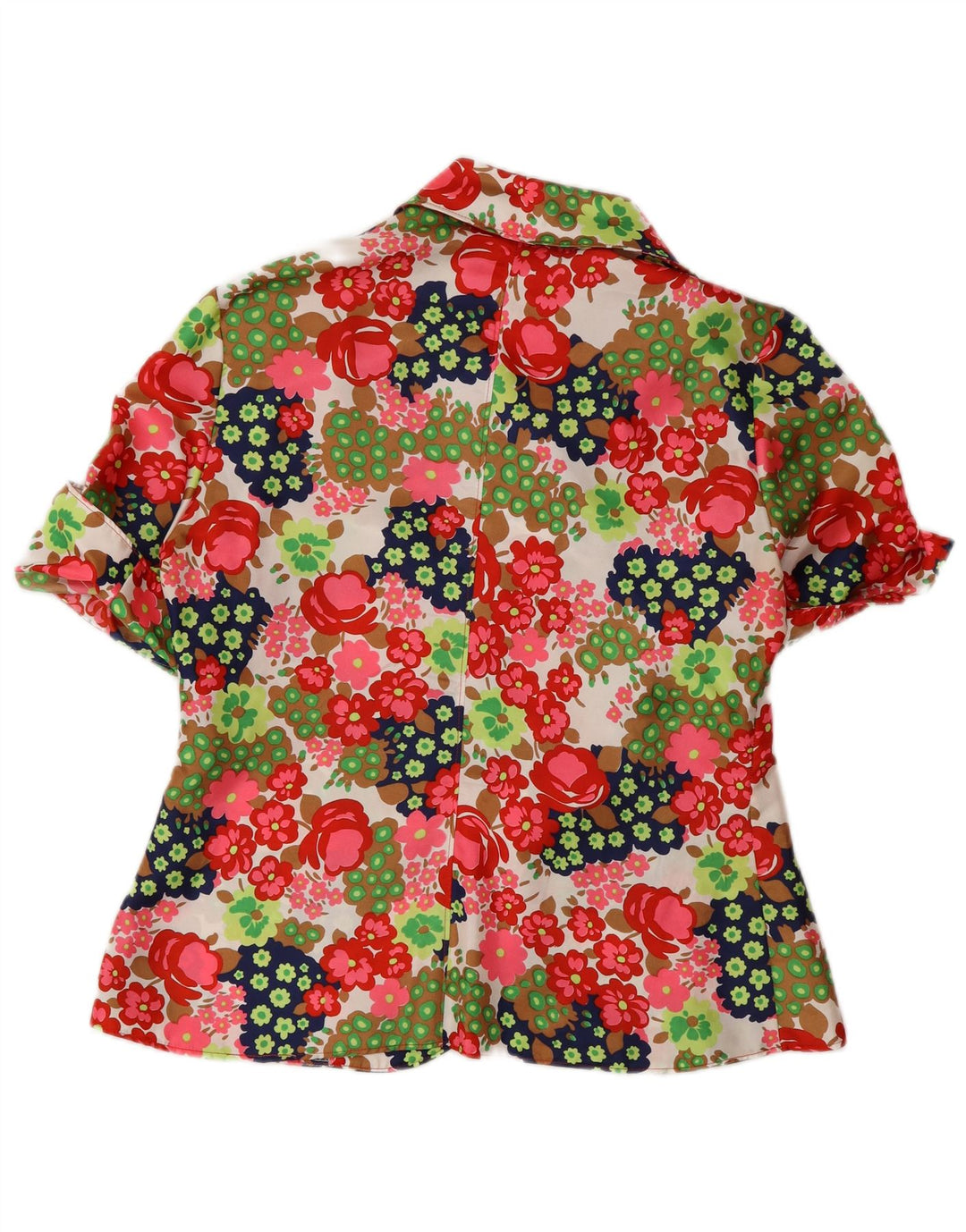 Giacca blazer a maniche corte da donna VINTAGE UK 12 media multicolore