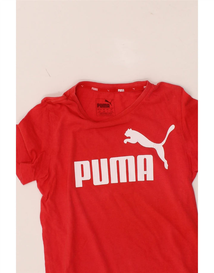 PUMA Boys Graphic T-Shirt Top 7-8 Years Red Cotton Vintage Puma and Second-Hand Puma from Messina Hembry 