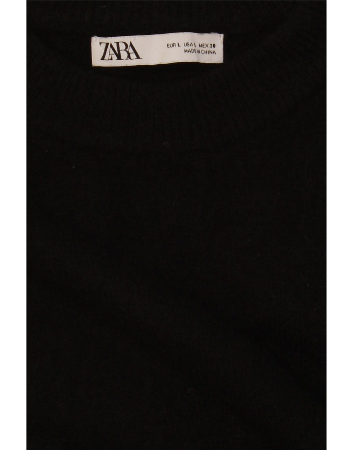 Maglione girocollo oversize da donna Zara UK 16 grande nero
