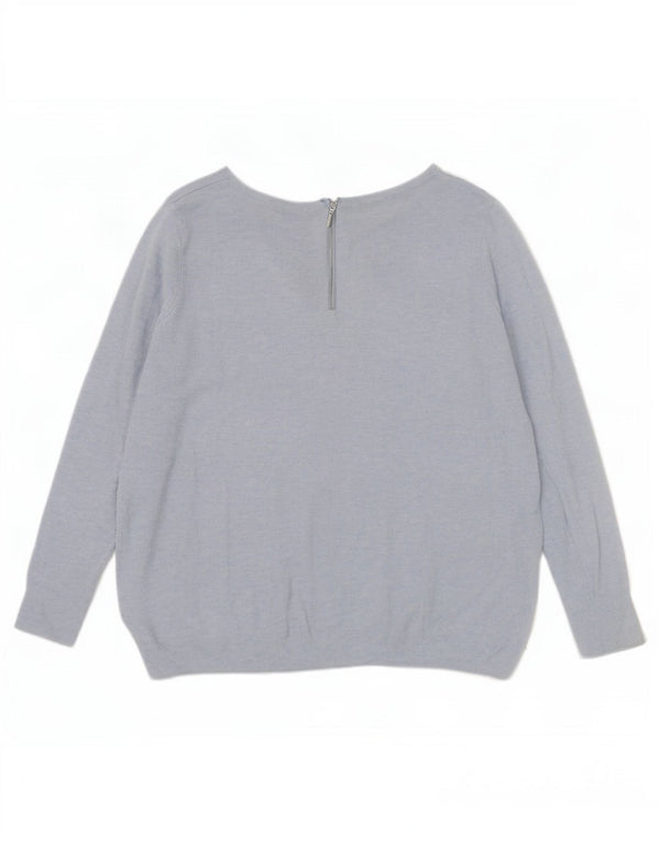 Maglione maglione oversize con scollo a barca da donna Marks & Spencer UK 10 piccolo blu