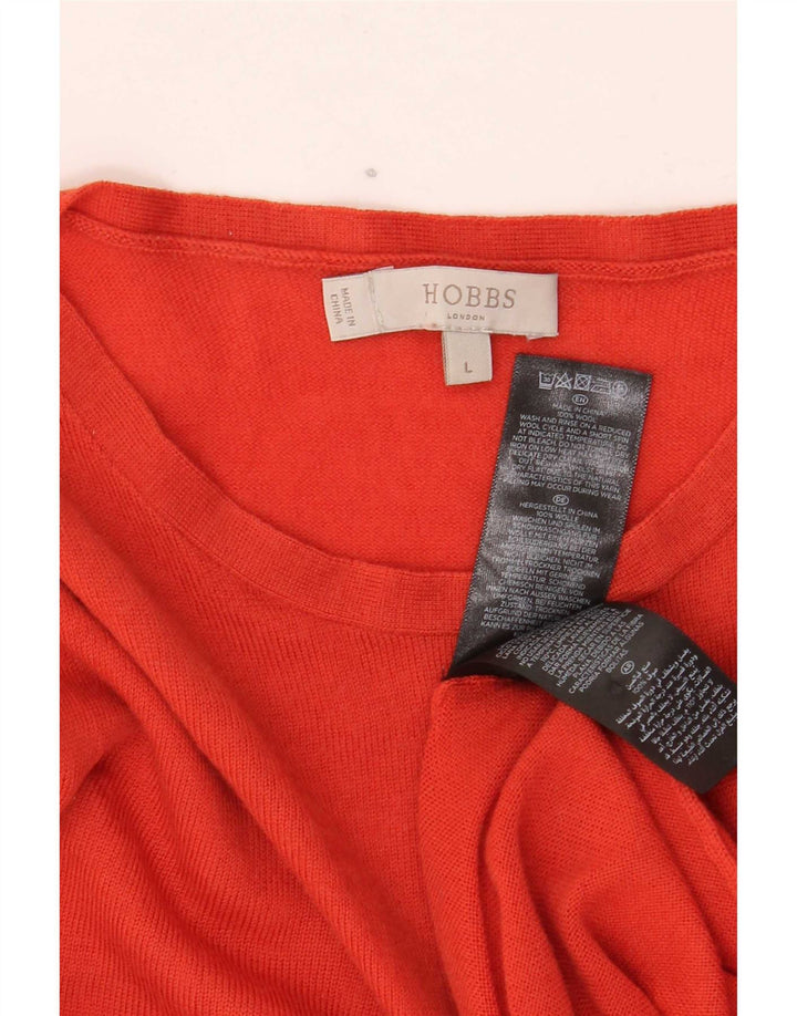 Maglione maglione con scollo a barca da donna Hobbs UK 14 grande lana arancione