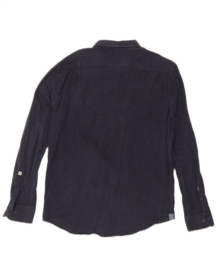 Camicia da uomo PEPE Jeans XL in cotone maculato blu navy