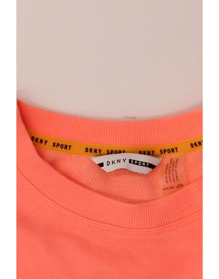 DKNY Womens Oversized Graphic Sweatshirt Jumper UK 10 Small Pink Cotton Vintage Dkny and Second-Hand Dkny from Messina Hembry 