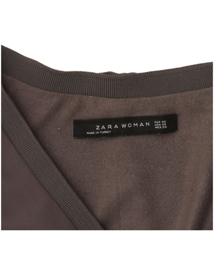 Top Zara a maniche lunghe da donna UK 6 XS Grigio