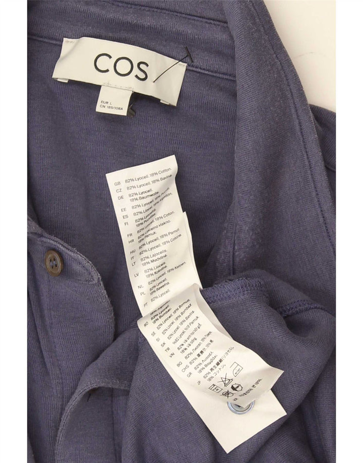 Camicia Cos da uomo a maniche corte grande in Lyocell blu navy