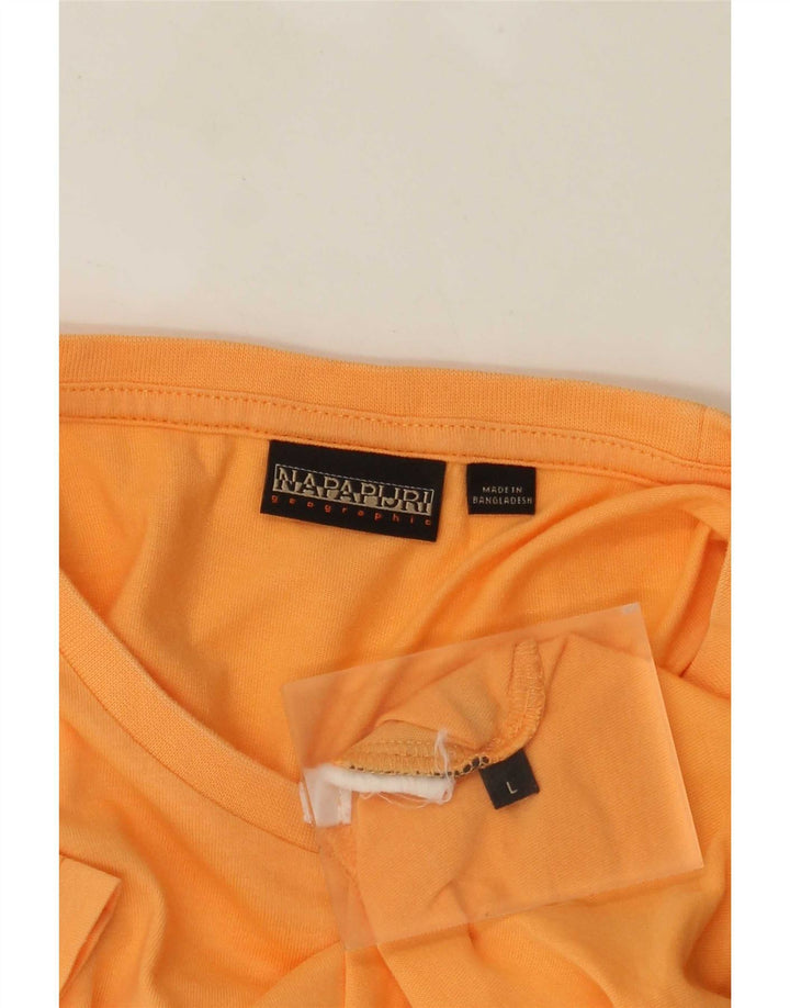 T-shirt geografica da uomo NAPAPIJRI Top grande arancione