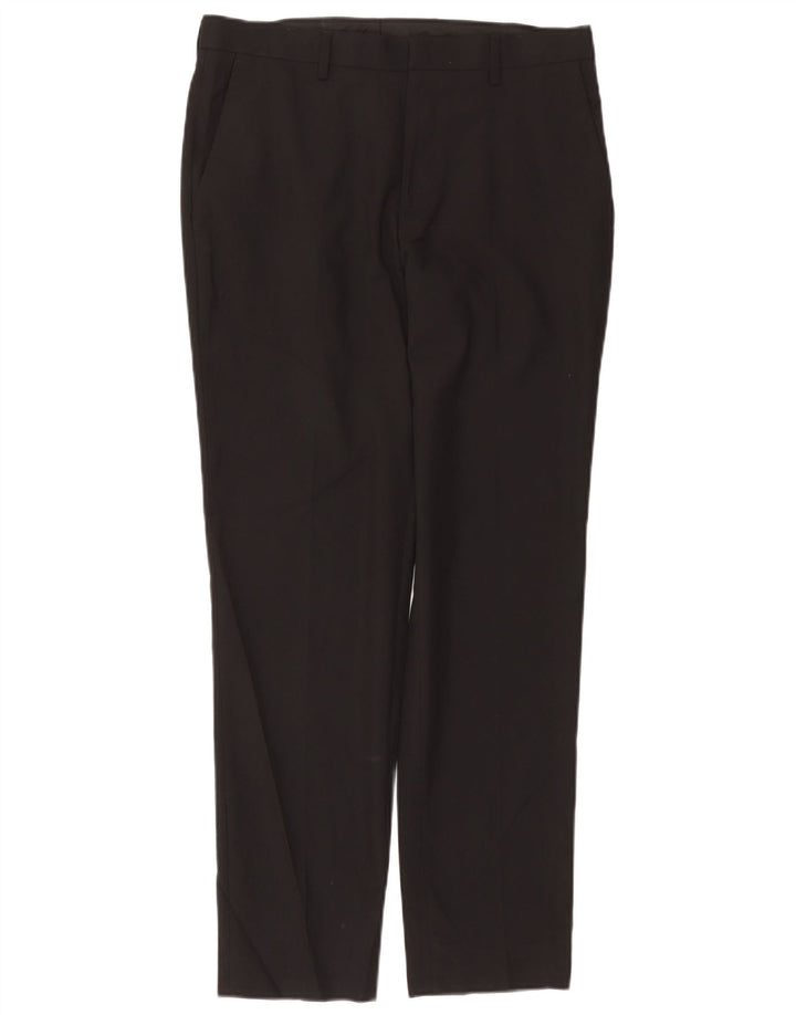 Pantaloni da abito slim fit da donna Marks & Spencer W32 L31 poliestere nero