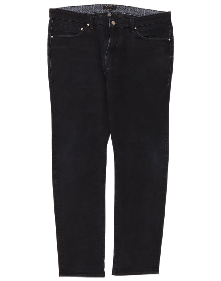 Jeans slim da uomo Ted Baker W36 L32 cotone blu navy