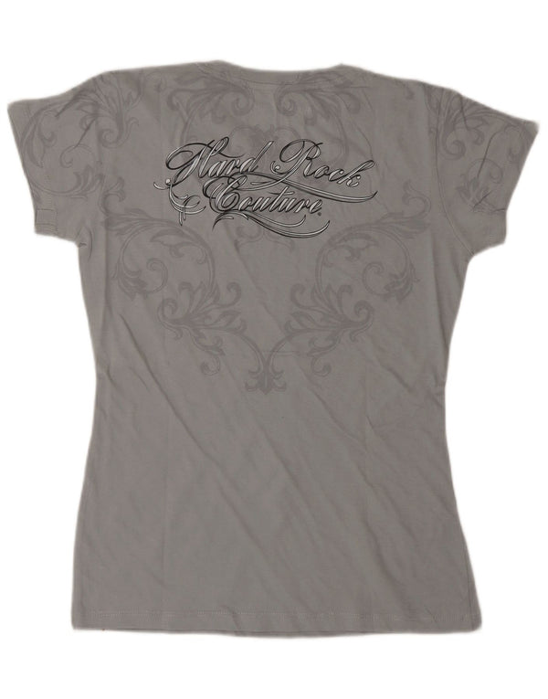 HARD ROCK CAFE Maglietta grafica da donna Venice Top UK 10 Small Cotone grigio