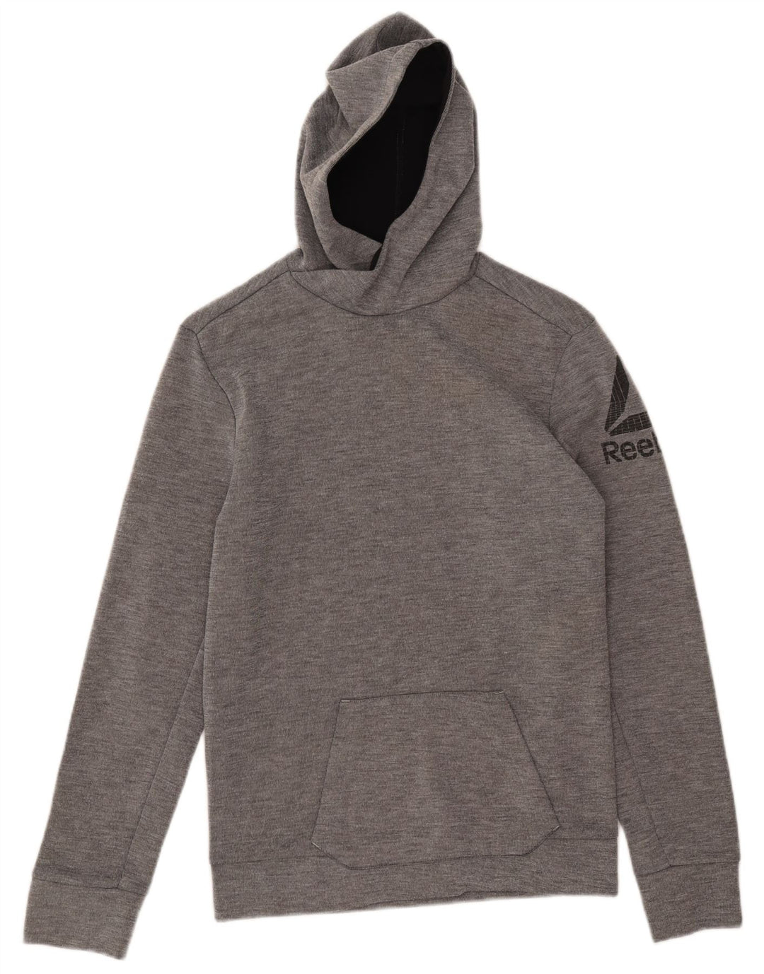 Felpa con cappuccio grafica da uomo Reebok XS in poliestere grigio