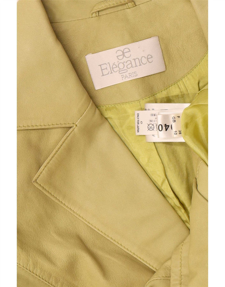 Giacca blazer in pelle da donna a 3 bottoni Elegance UK 10 piccola in pelle verde