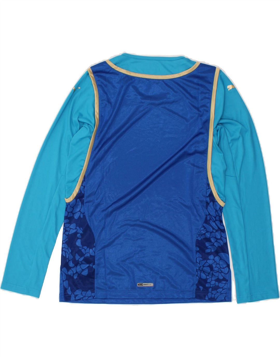PUMA Womens Top Long Sleeve UK 14 Large Navy Blue Colourblock Polyester Vintage Puma and Second-Hand Puma from Messina Hembry 