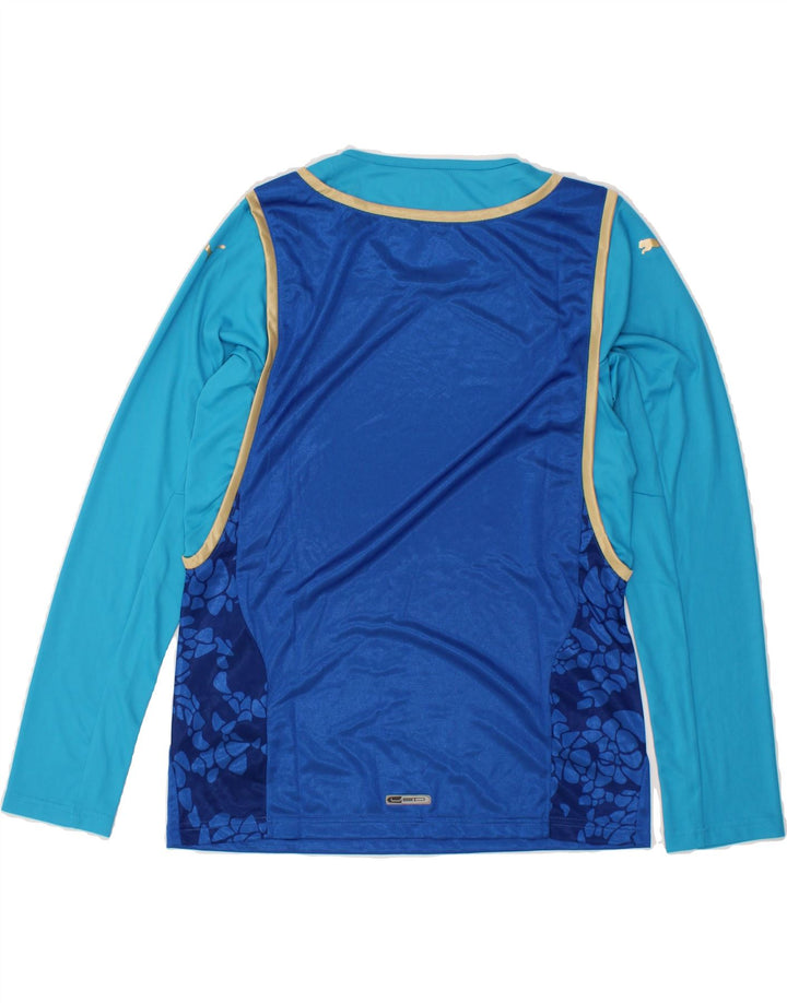 PUMA Womens Top Long Sleeve UK 14 Large Navy Blue Colourblock Polyester Vintage Puma and Second-Hand Puma from Messina Hembry 