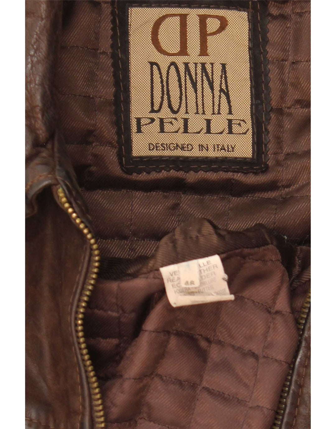 Giacca in pelle da uomo vestibilità ampia Donna Pelle IT 46 piccola in pelle marrone