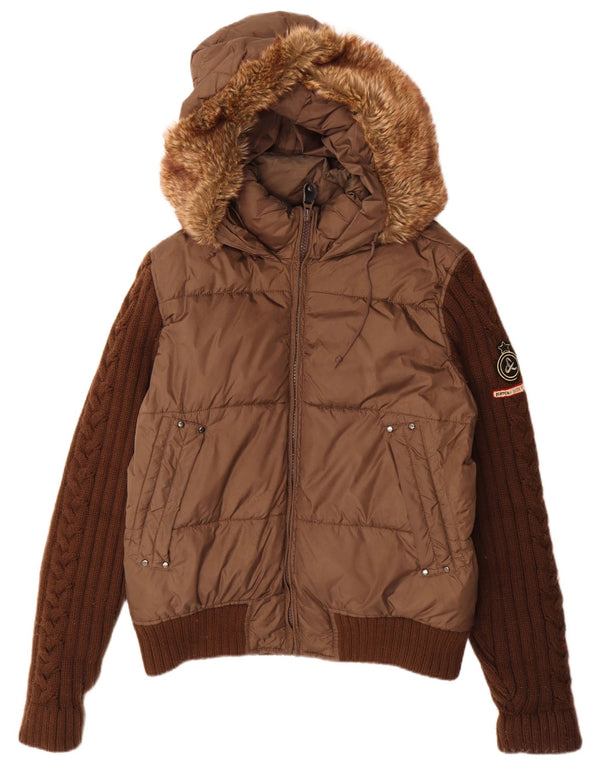 Giacca imbottita con cappuccio da uomo Scotch & Soda UK 40 Large Marrone Poliammide