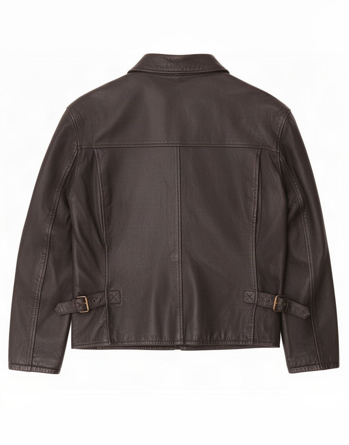 Giacca in pelle vintage da uomo UK 42 XL nera