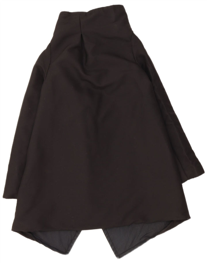 Soprabito aperto da donna vintage UK 10 piccolo in lana vergine nera
