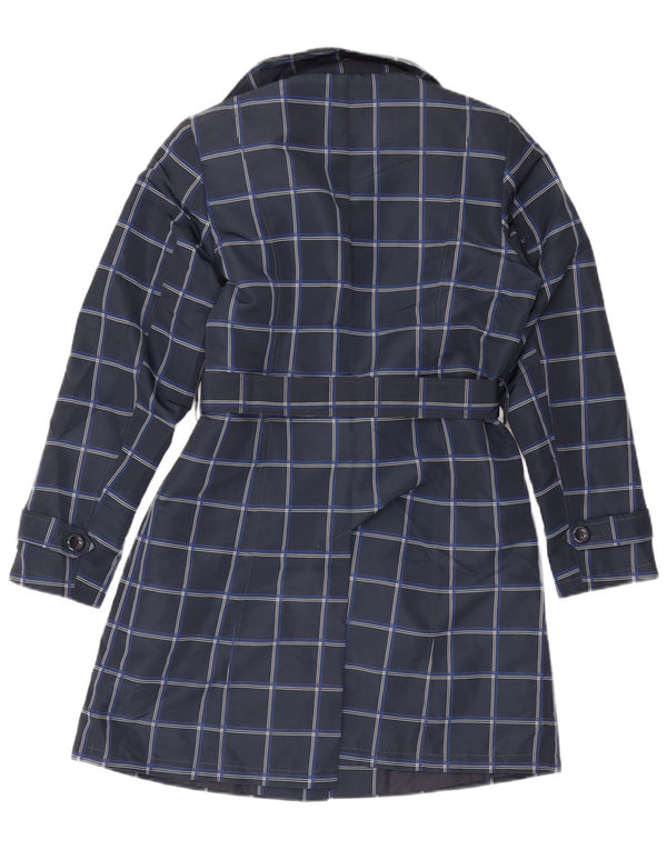 Trench da donna Marks & Spencer UK 12 Poliestere medio a quadri blu navy