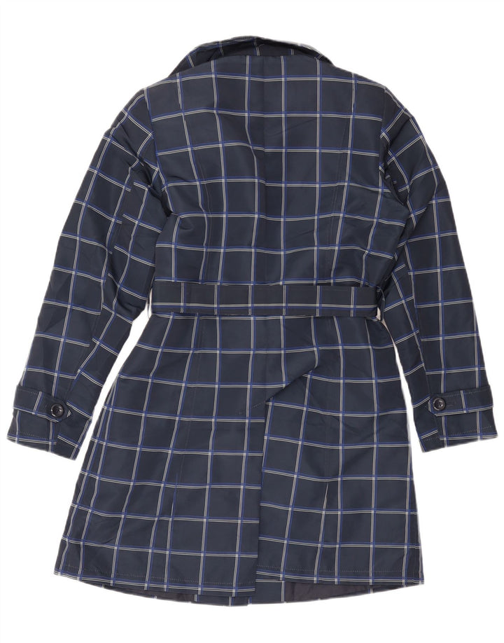 Trench da donna Marks & Spencer UK 12 Poliestere medio a quadri blu navy