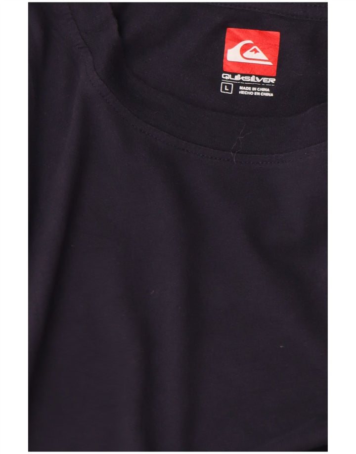 T-shirt da uomo Quiksilver Top Large in cotone blu navy
