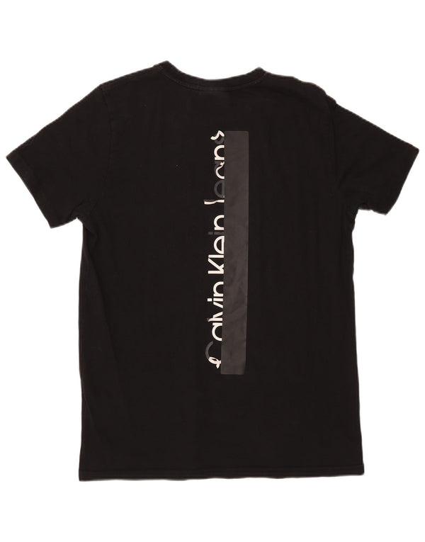 Maglietta grafica da donna Calvin Klein Jeans Top UK 14 cotone nero medio