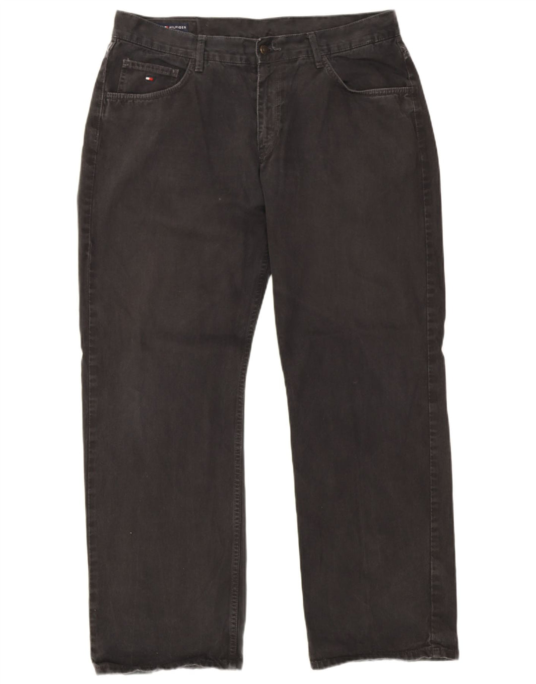 Jeans dritti da uomo Tommy Hilfiger W38 L32 cotone nero
