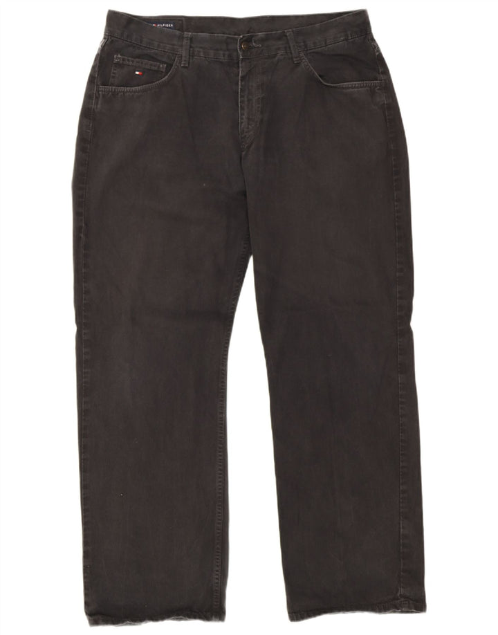 Jeans dritti da uomo Tommy Hilfiger W38 L32 cotone nero