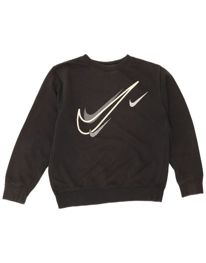Felpa grafica Nike da uomo, maglione piccolo, cotone nero