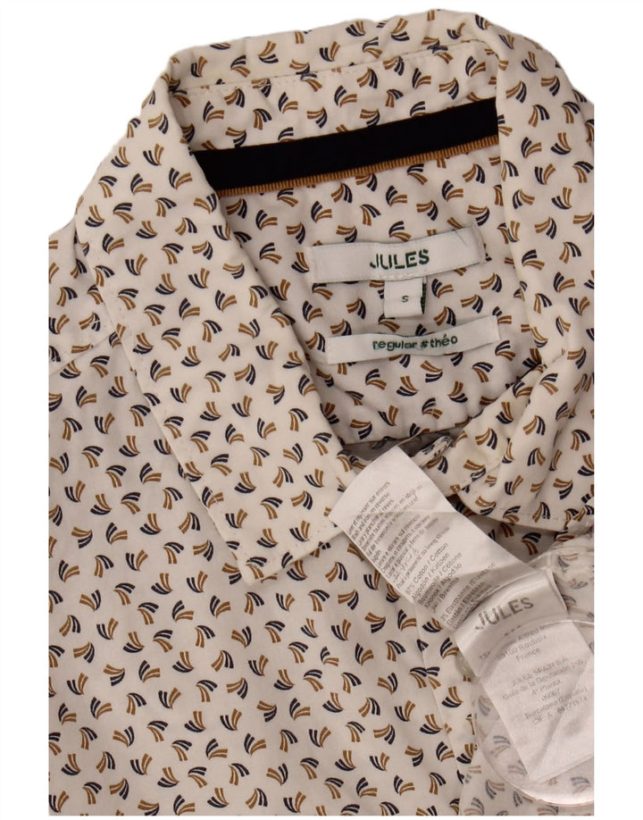 Jules Camicia da uomo vestibilità regolare con motivo astratto, piccola in cotone bianco