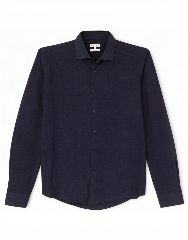 Camicia Reiss da uomo slim fit piccola in cotone blu navy