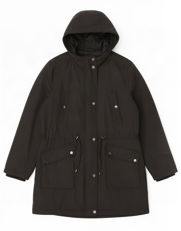 Cappotto imbottito con cappuccio da donna Marks & Spencer UK 18 XL poliestere nero