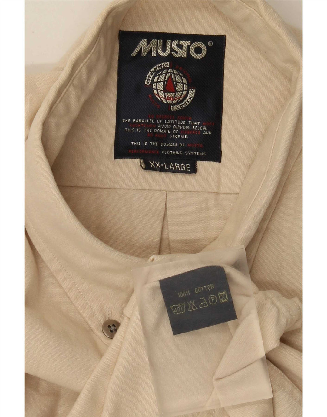 Camicia da uomo Musto 2XL in cotone beige