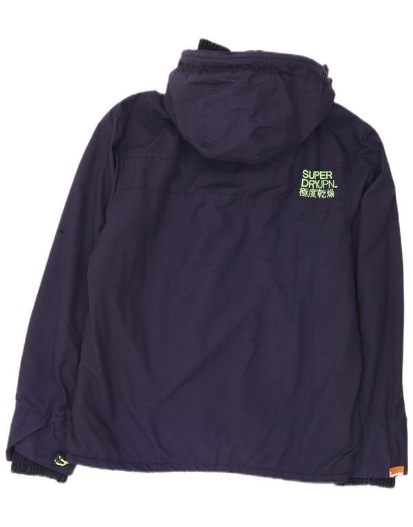 Giacca a vento con cappuccio da uomo Superdry Windcheater UK 42 XL Blu navy