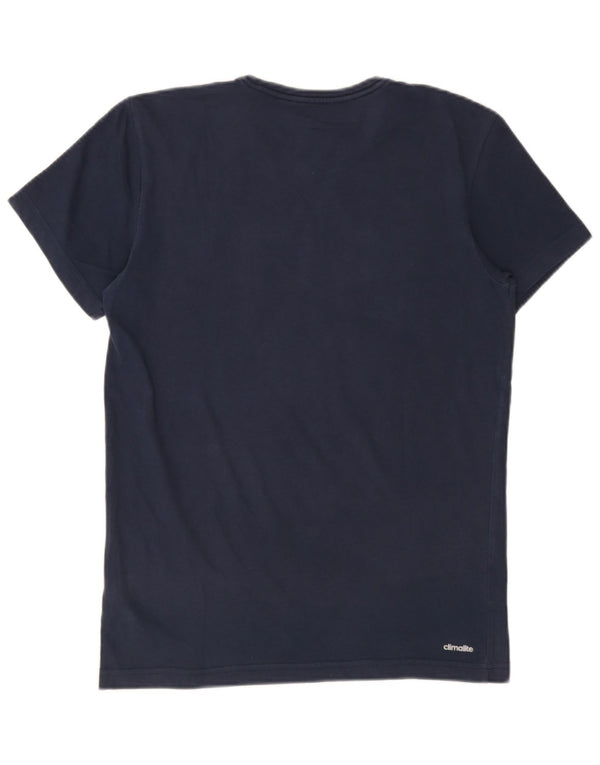 Adidas Mens Climalite Graphic T-Shirt Top Small Navy Blue Cotton