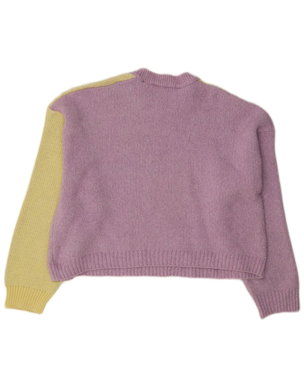 Maglione maglione girocollo vestibilità ampia da donna Zara UK 14 viola medio