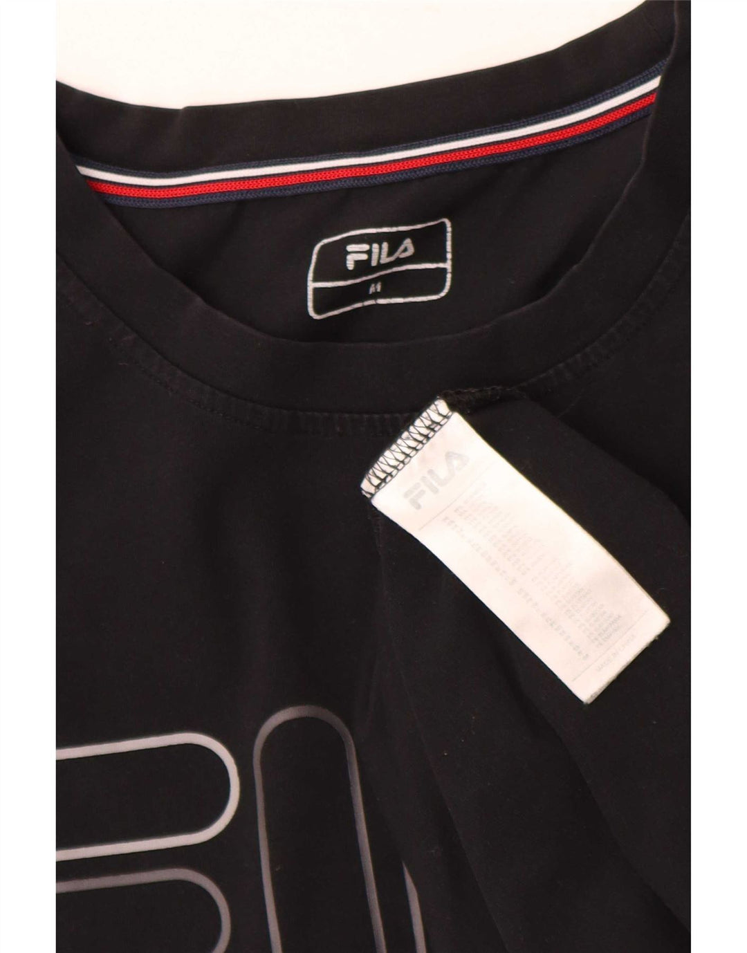 T-shirt grafica da uomo Fila Top in cotone nero medio