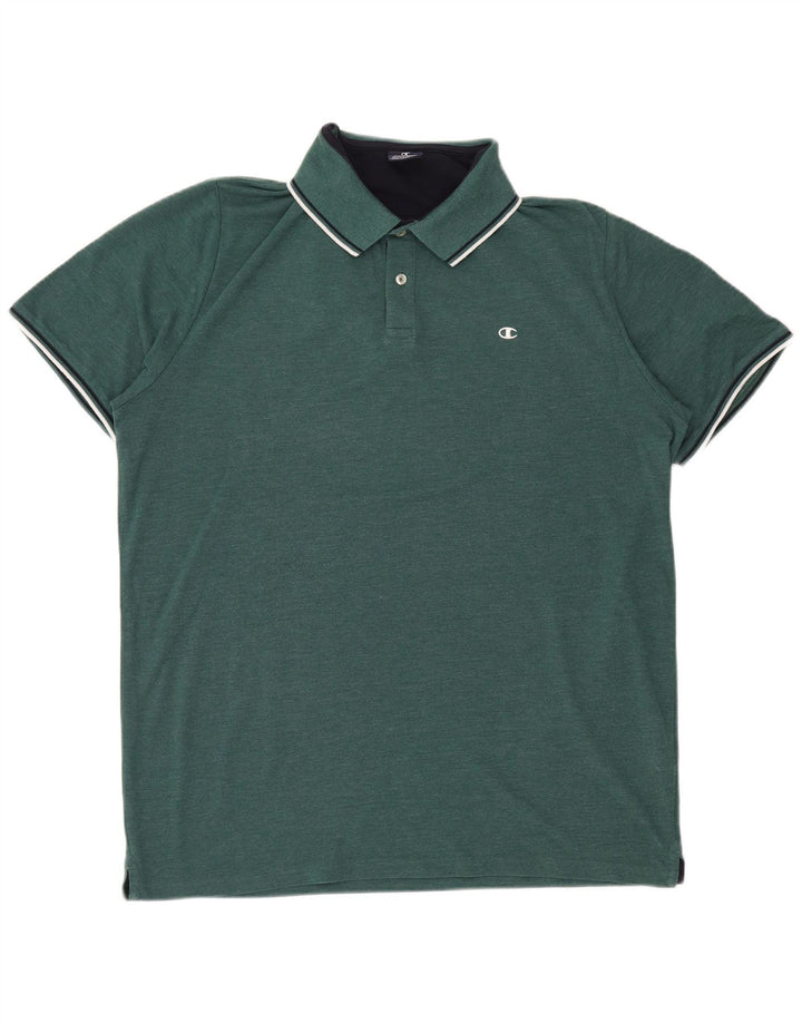 CHAMPION Mens Polo Shirt 3XL Green Cotton