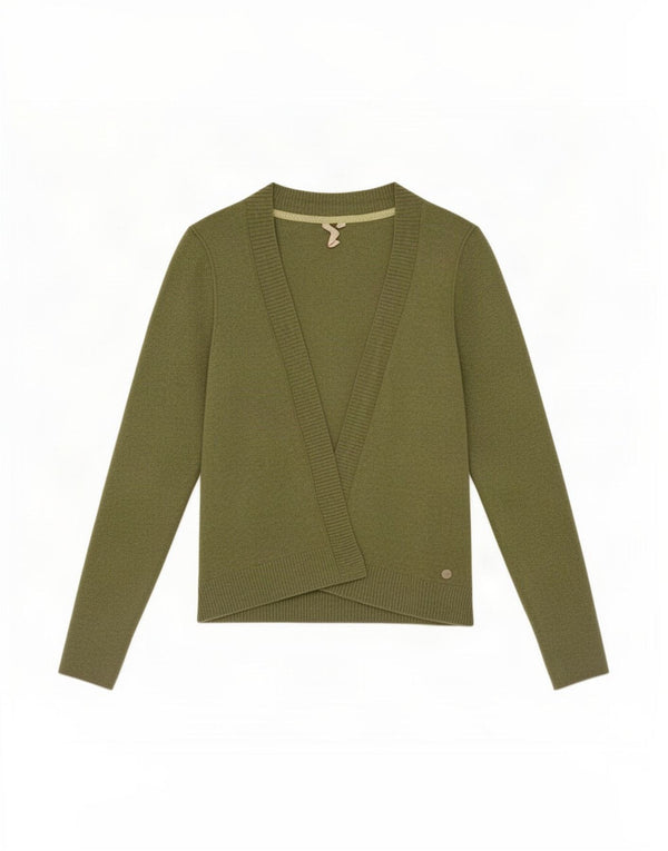 Maglione cardigan aperto corto da donna White Stuff UK 12 Viscosa verde medio