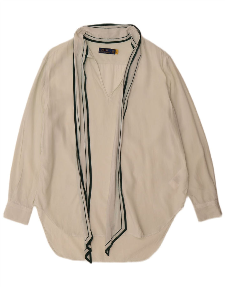 Polo Ralph Lauren Camicia pullover oversize lunga da donna US 4 Small Bianca